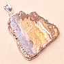 Petrified wood slice pendant silver Ag 925 P240