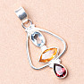 Citrine cut pendant silver Ag 925 24217