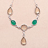 Green amethyst - prasiolite necklace silver Ag 925 24966