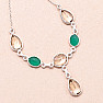 Green amethyst - prasiolite necklace silver Ag 925 24966