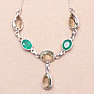 Green amethyst - prasiolite necklace silver Ag 925 24983