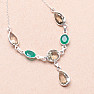 Green amethyst - prasiolite necklace silver Ag 925 24983