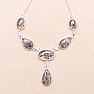 Crystal with inclusions black dot necklace Ag 925 25005