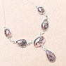 Crystal with inclusions black dot necklace Ag 925 25005