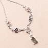 Vltavín, Herkimer diamond and meteorite necklace silver Ag 925 LOT27