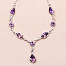 Amethyst cut necklace silver Ag 925 28742