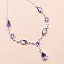 Amethyst cut necklace silver Ag 925 28742