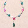 Emerald and Ruby Indian (Modified) Necklace Silver Ag 925 28762