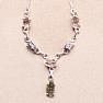 Vltavín, Herkimer diamond and meteorite necklace silver Ag 925 LOT29