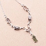 Vltavín, Herkimer diamond and meteorite necklace silver Ag 925 LOT29