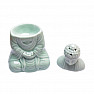 Aroma lamp ceramic Buddha light green