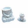 Aroma lamp ceramic Buddha light blue