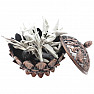 Metal incense burner Lotus flower color bronze red