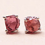 Garnet raw earrings silver Ag 925 E33