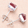 Garnet raw earrings silver Ag 925 E33