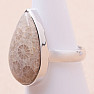 Coral fossil Indonesian ring silver Ag 925 R340