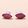 Indian ruby - adjusted earrings silver Ag 925 E346