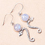 Moonstone rainbow earrings silver Ag 925 36587