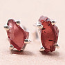 Garnet raw earrings silver Ag 925 E39