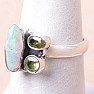 Ethiopian opal and olivine ring silver Ag 925 LOT4