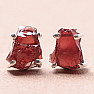 Garnet raw earrings silver Ag 925 E43