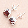 Garnet raw earrings silver Ag 925 E43