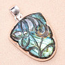 Labradorite rainbow carved pendant silver Ag 925 P473