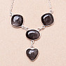 Obsidian gold necklace silver Ag 925 57826