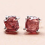 Garnet raw earrings silver Ag 925 E62