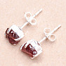 Garnet raw earrings silver Ag 925 E62