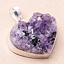 Amethyst druse heart pendant silver Ag 925 P631