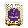 Scented candle in glass Ayurveda Tridosha with the scent of lavender