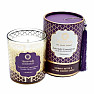 Scented candle in glass Ayurveda Tridosha with the scent of lavender