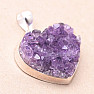 Amethyst druse heart pendant silver Ag 925 P650