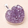 Amethyst druse heart pendant silver Ag 925 P655