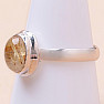 Sagenite crystal with rutile ring silver Ag 925 68782