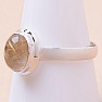 Sagenite crystal with rutile ring silver Ag 925 69673