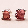 Garnet raw earrings silver Ag 925 E71