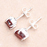 Garnet raw earrings silver Ag 925 E71