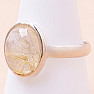 Sagenite crystal with rutile ring silver Ag 925 71613