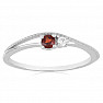 Silver ring with cut garnet and zircon Ag 925 031121 GT