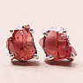 Garnet raw earrings silver Ag 925 E73