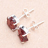 Garnet raw earrings silver Ag 925 E73