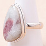 Tourmaline rubellite in crystal ring silver Ag 925 73024