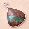 Chrysopras boulder pendant silver Ag 925 P733