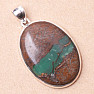 Chrysopras boulder pendant silver Ag 925 P741