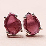 Garnet raw earrings silver Ag 925 E76