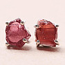 Garnet raw earrings silver Ag 925 E77