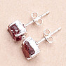 Garnet raw earrings silver Ag 925 E77