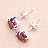 Garnet raw earrings silver Ag 925 E78